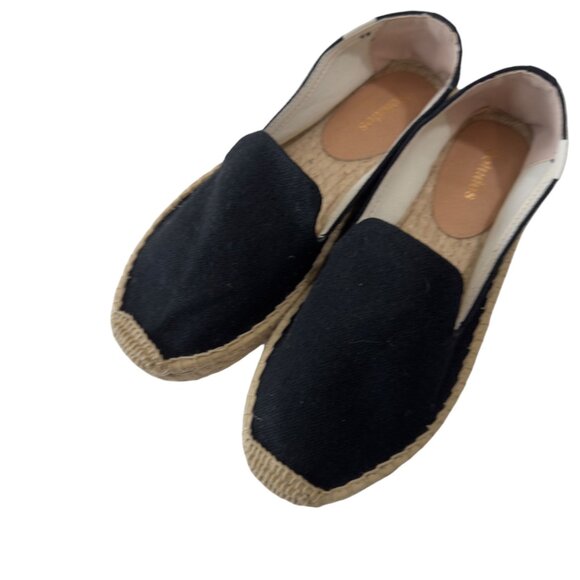Soludos Womens Black Espadrille Flats Size 7 Canvas & Jute Slip-On Shoes - Picture 13 of 16